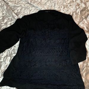 Zac & Rachel Black Knitted Front Shirt